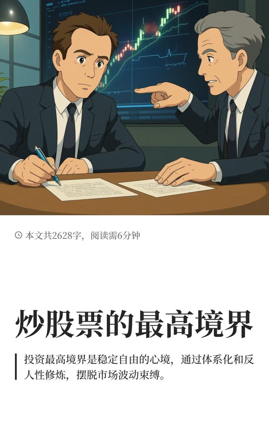 这是一篇系统阐述「炒股票的最高境界」的深度投资心法文章,核心可归纳为以下结构化要
