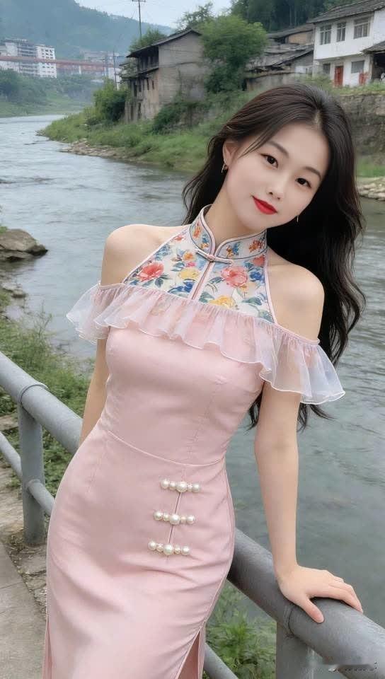 烟雨江南，一袭旗袍染芳华执伞遮不住眉眼温柔看山是青绿看水是温柔原来最美的