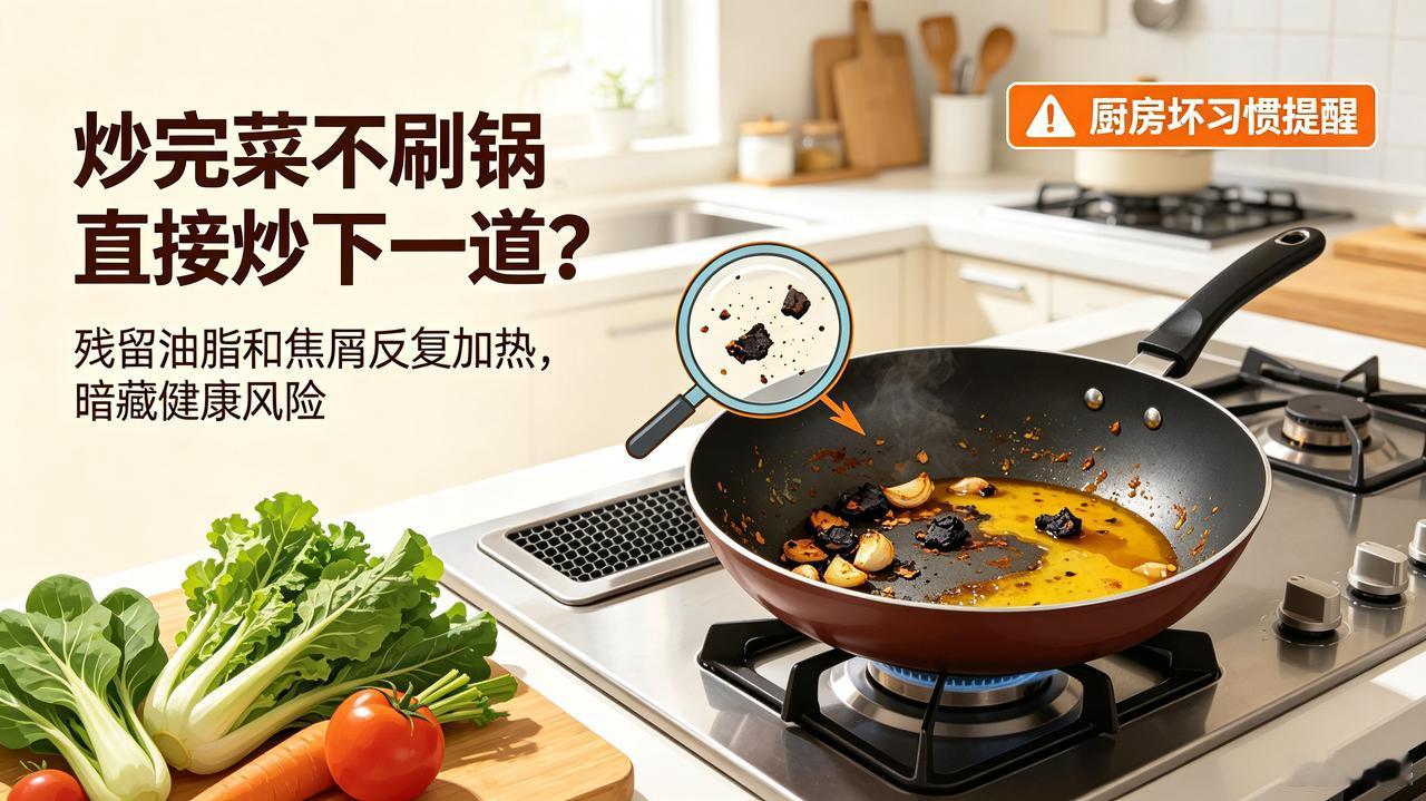炒完菜不刷锅直接炒下一道！这个厨房习惯被列入致癌风险清单很多家庭炒菜都有一个