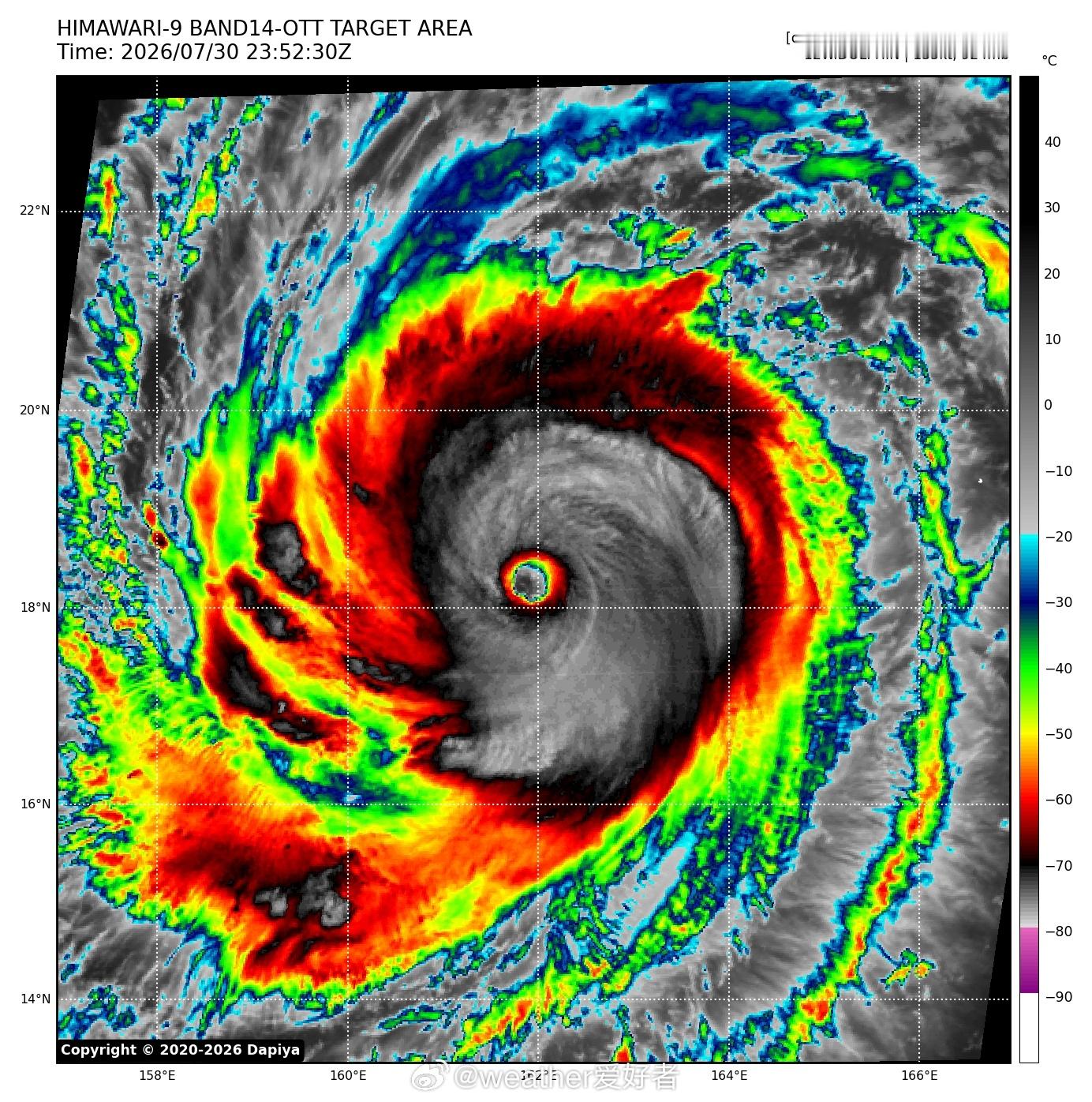 台风白海豚超强台风白海豚昨晚至今晨核心对流再度爆发增强，迎来第三次巅峰，在多次