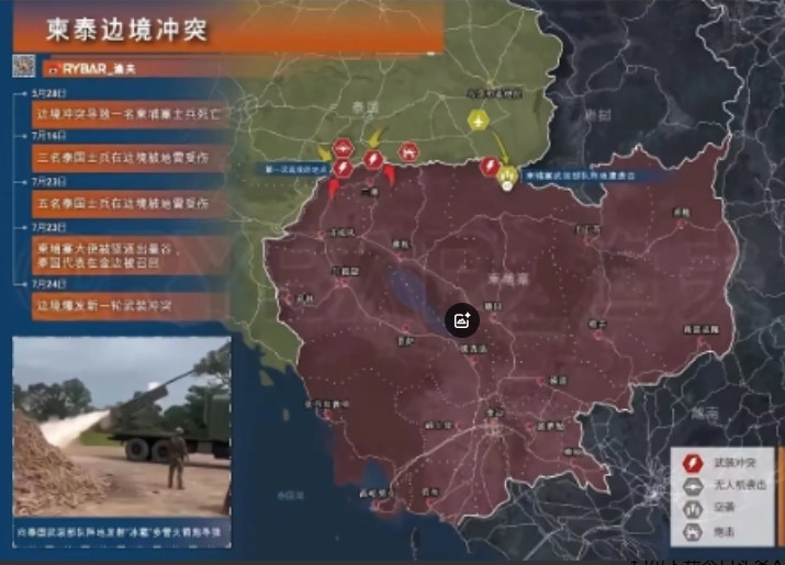 柬泰打起来，柬埔寨很害怕，不是怕泰国，是怕越南，因为越南急需从中部位置吃掉柬埔寨