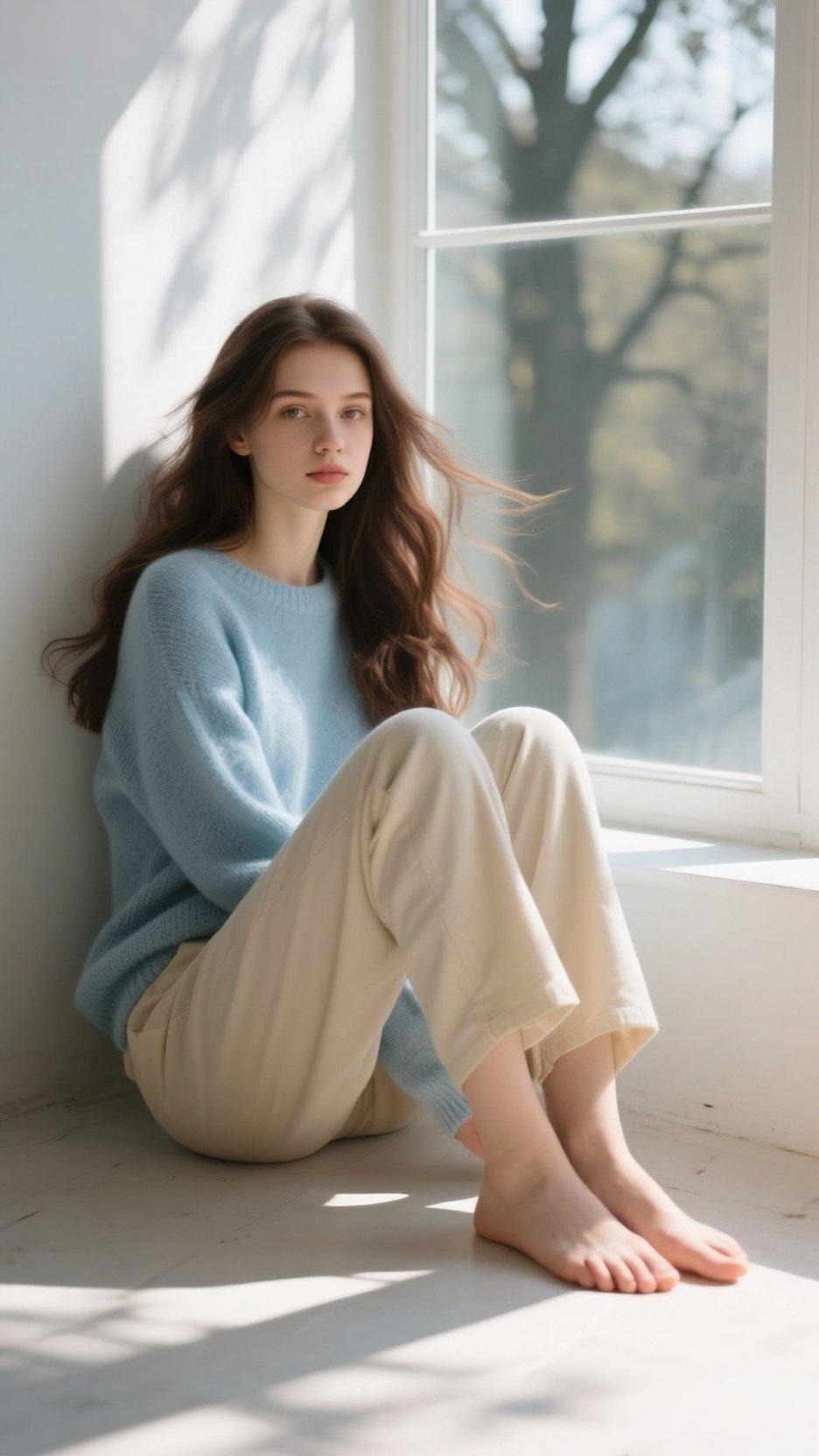 窗边静坐，暖阳洒落，这样的时刻真的太治愈。阳光透过窗户，在地面铺上一层金黄，像给