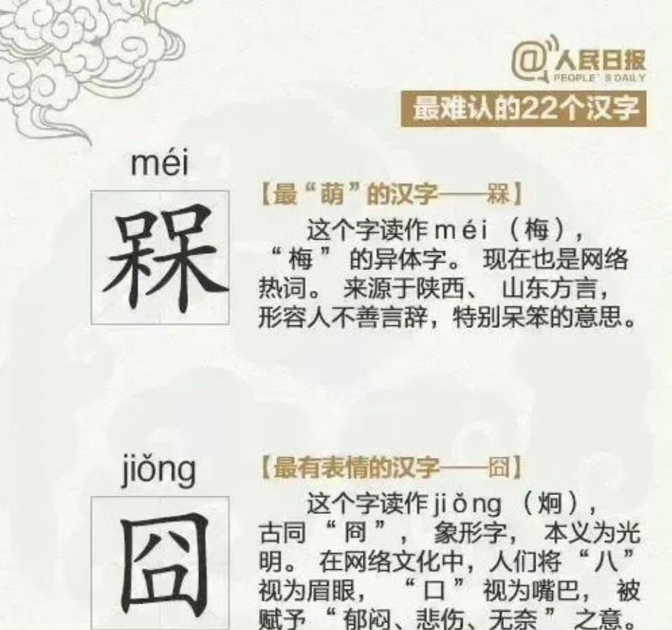 公认最难认的汉字，你认识几个？