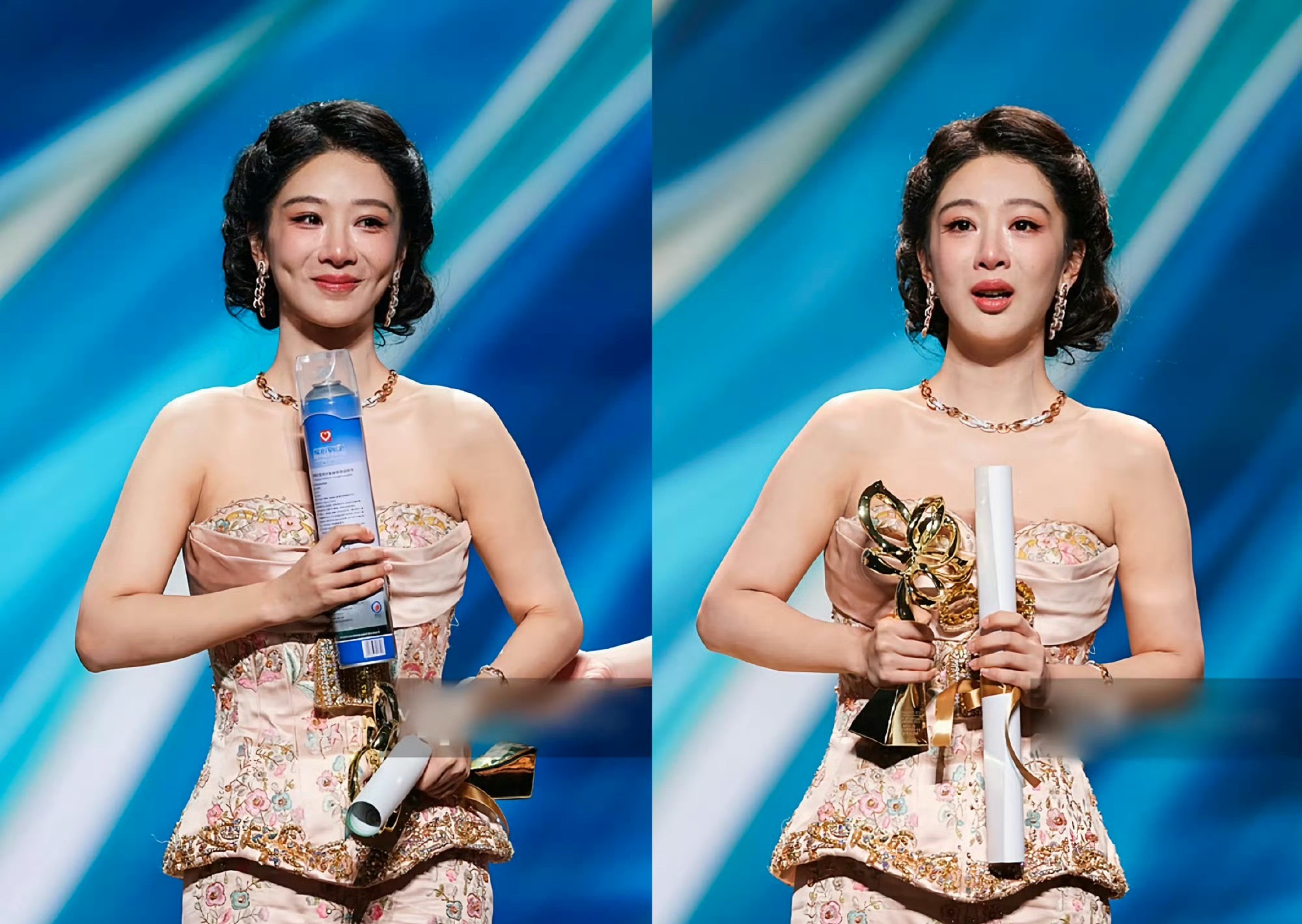 杨紫有捧杯神图了恭喜最幸福的杨紫，恭喜我们的最佳女主角杨紫