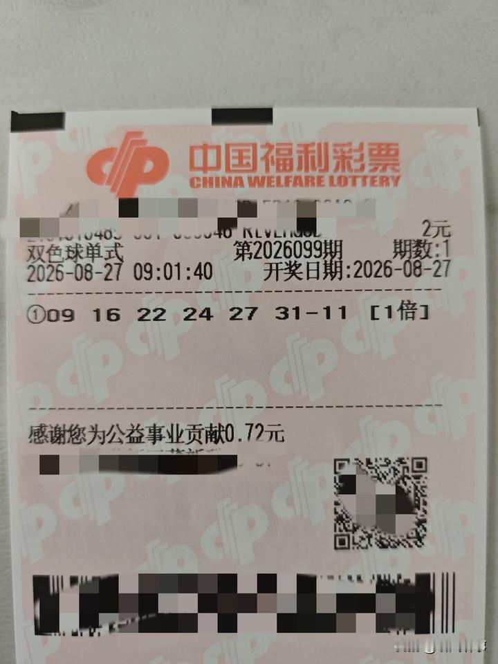 双色球2026099期，头铁一注！双色球