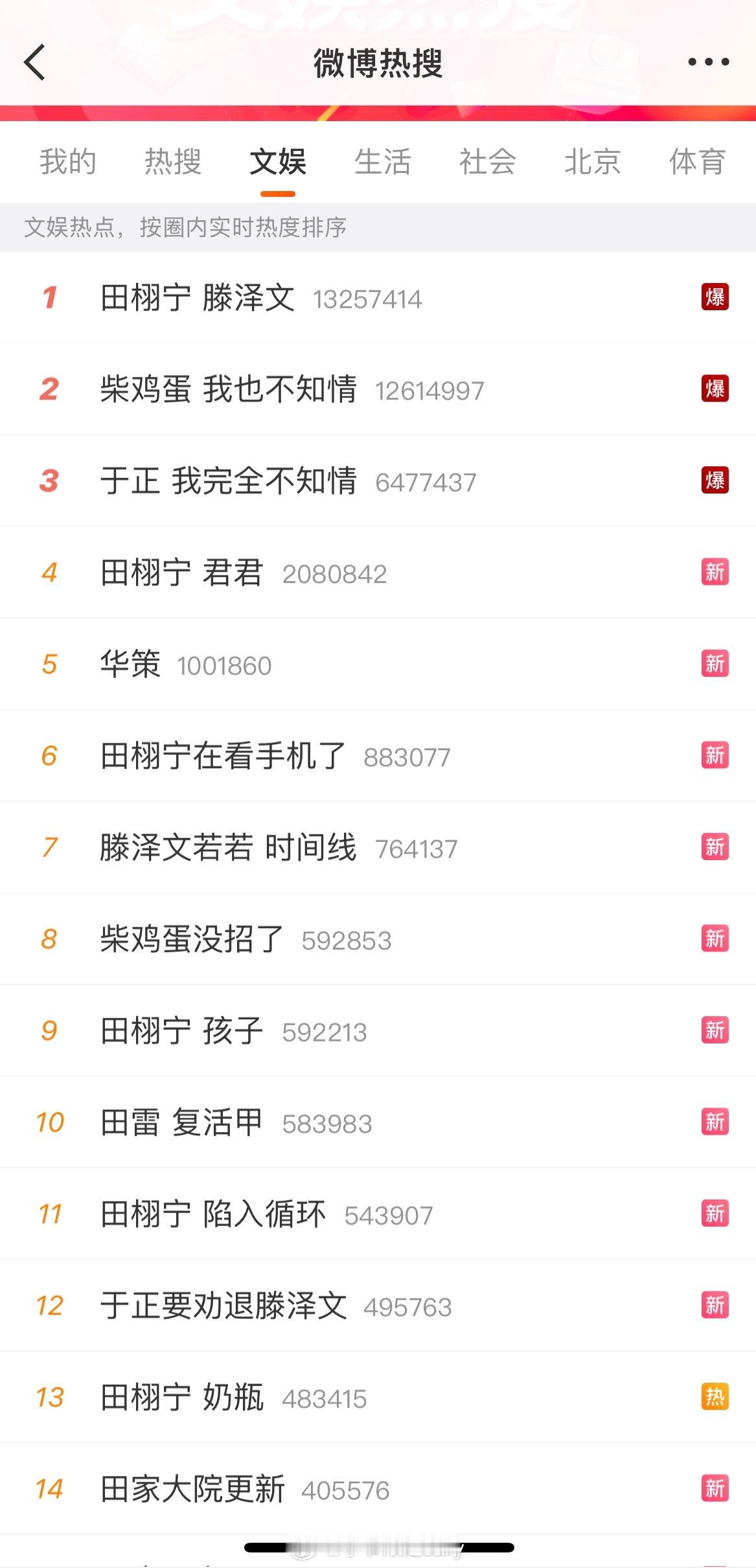 文娱榜可以说是全部沦陷​​​