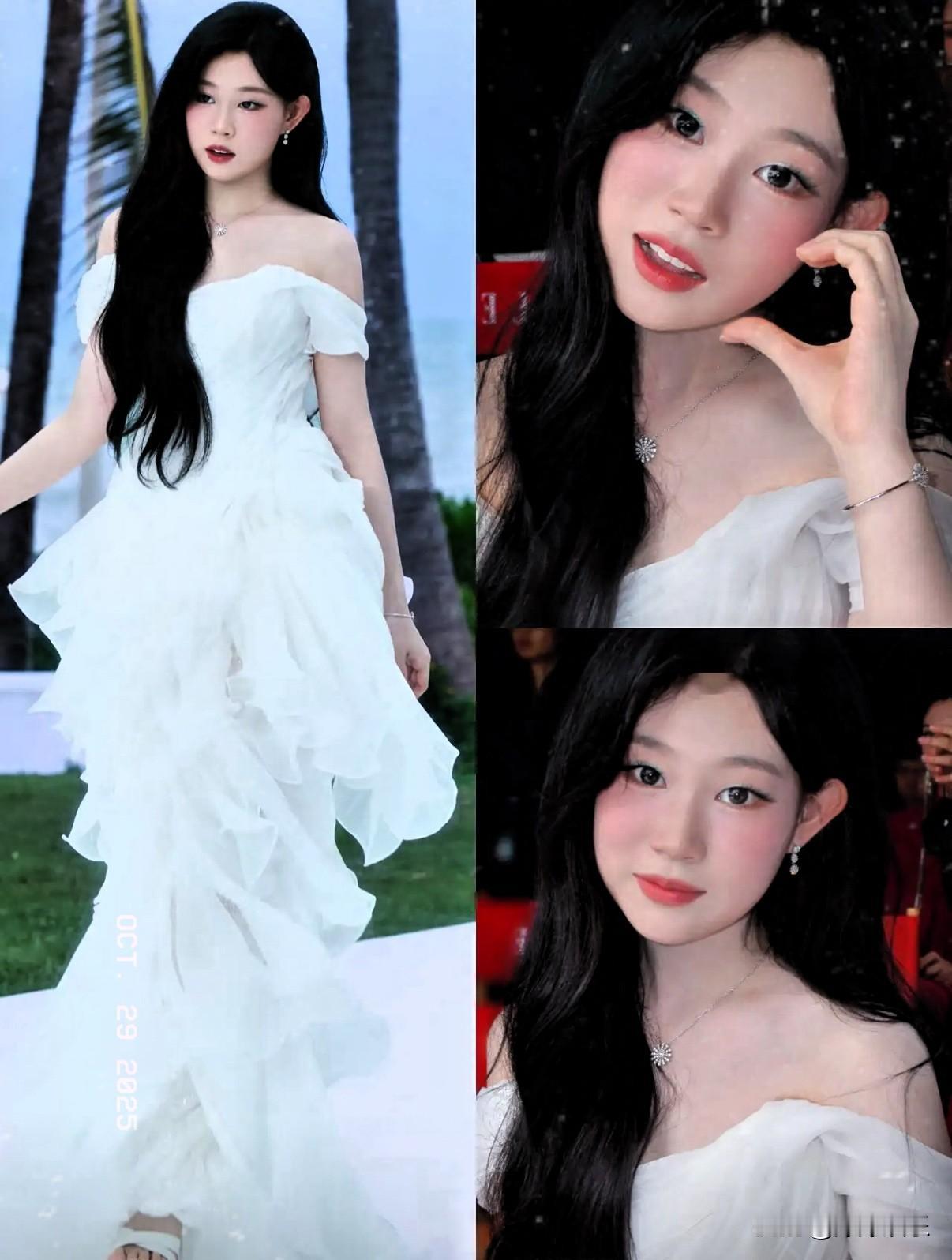 我朋友前段时间去了ELLE红毯现场，还亲眼见到了沈佳润，回来跟我吐槽说，这姑