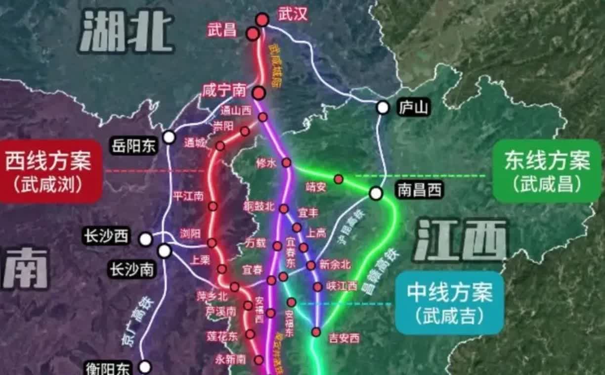 武深高铁经过湖南走西线已成定局，京港高铁西线大概率会经过武汉。武深高铁和京港