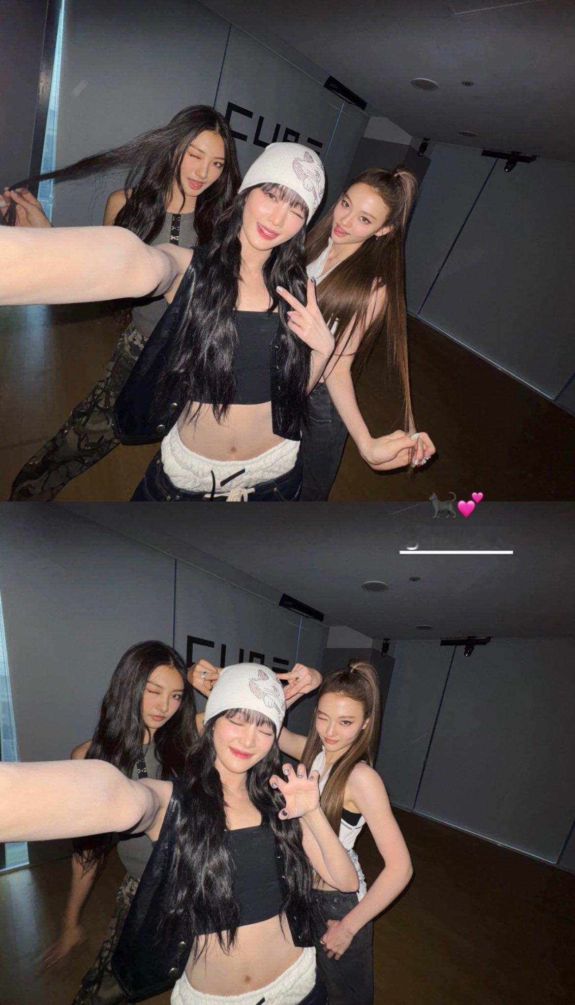 IGStory更新cuteeee🐈‍⬛💕宝宝们和MINNIE前辈的合照🙌