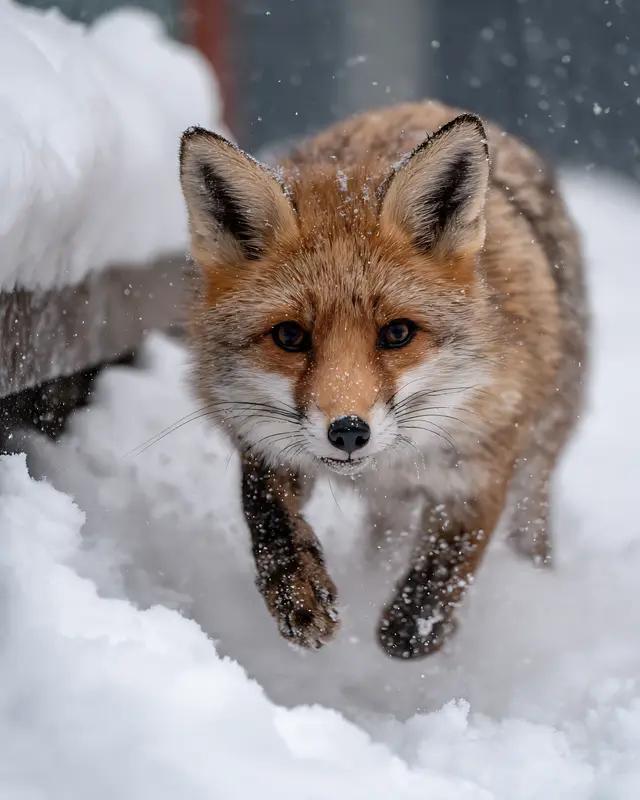 3月10日，新疆阿勒泰禾木（吉克普林）国际滑雪度假区可热闹了，数只狐狸进入雪道讨