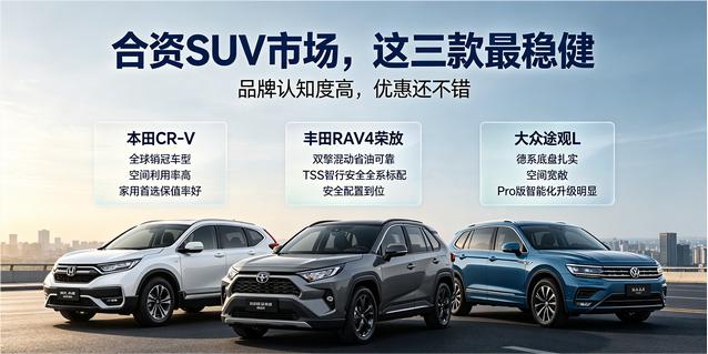 合资SUV市场，这三款最稳健，品牌认知度高，优惠还不错。本田CR-V——全球销
