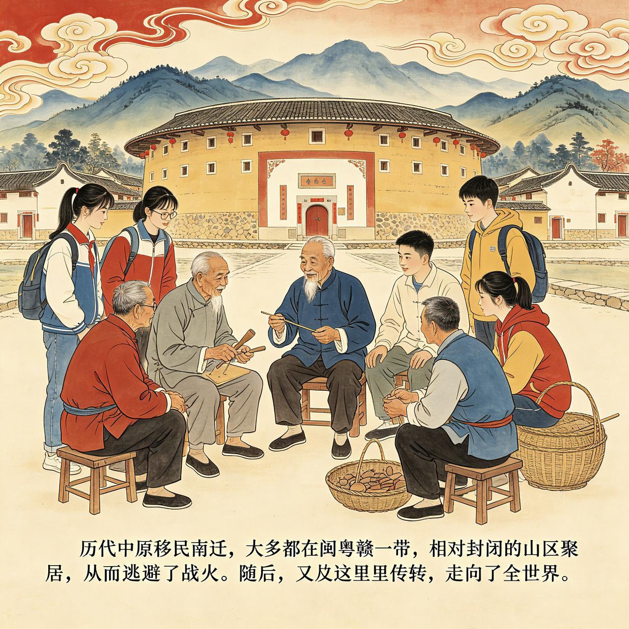 闽粤赣边的这一大片山区，之所以会被誉为了“客家摇篮”。是因为，历代中原移民南迁，