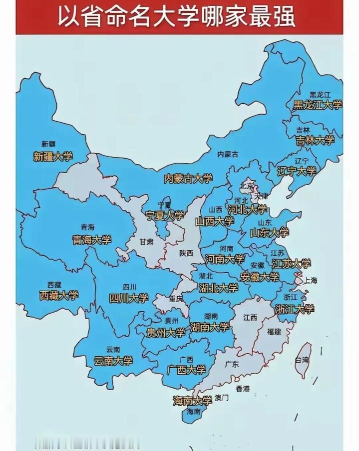 盘点“省”字头大学：谁最强？以省份直接命名的大学不少，实力差距
