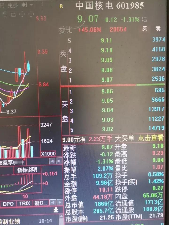 中国核电调整正常预期中国核电今天并没有如所想放量突破，而是选择了缩量调整。
