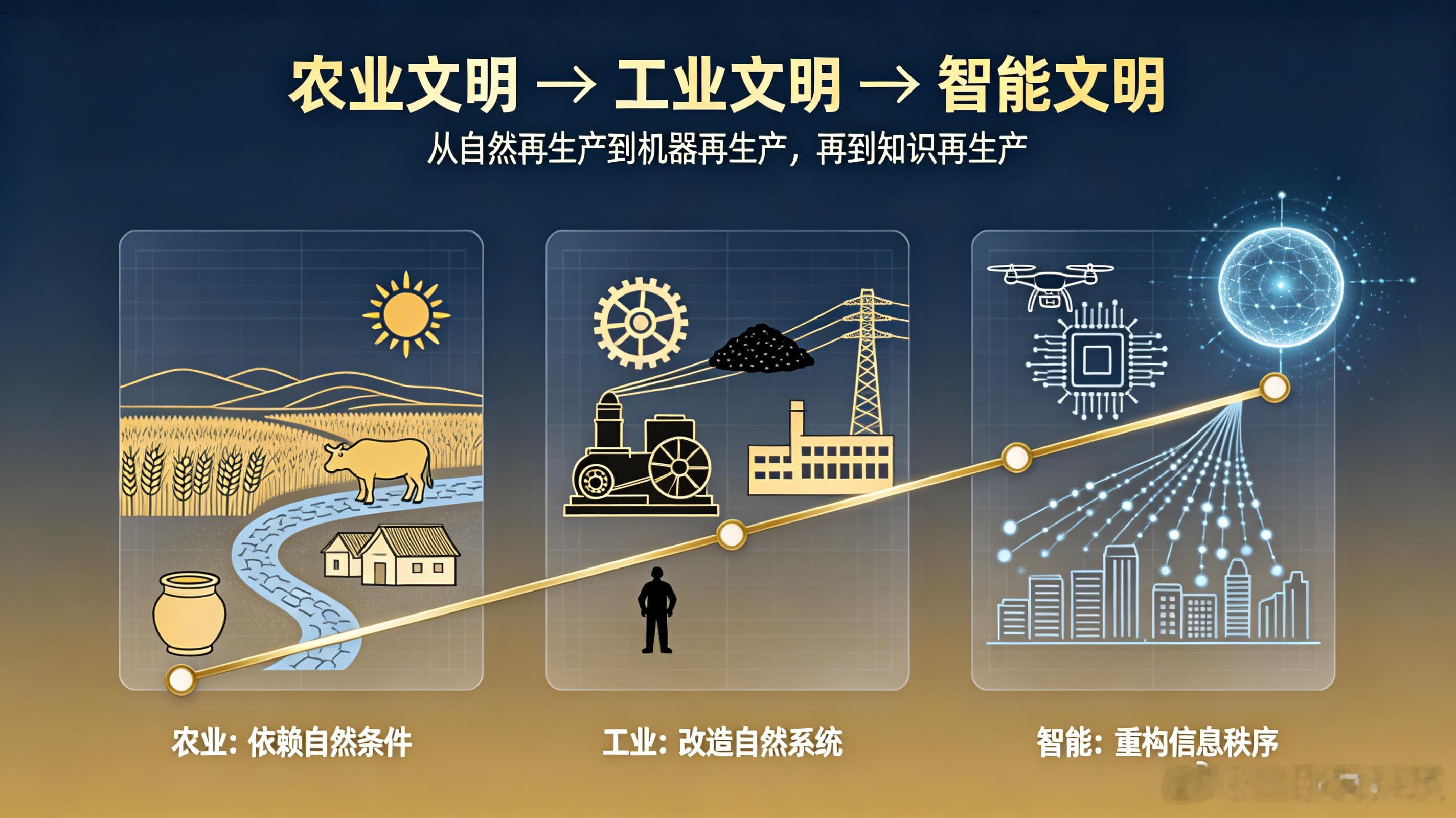 做早饭时想【农业文明、工业文明、智能文明人类文明的三大系统】人类的文明形成发展