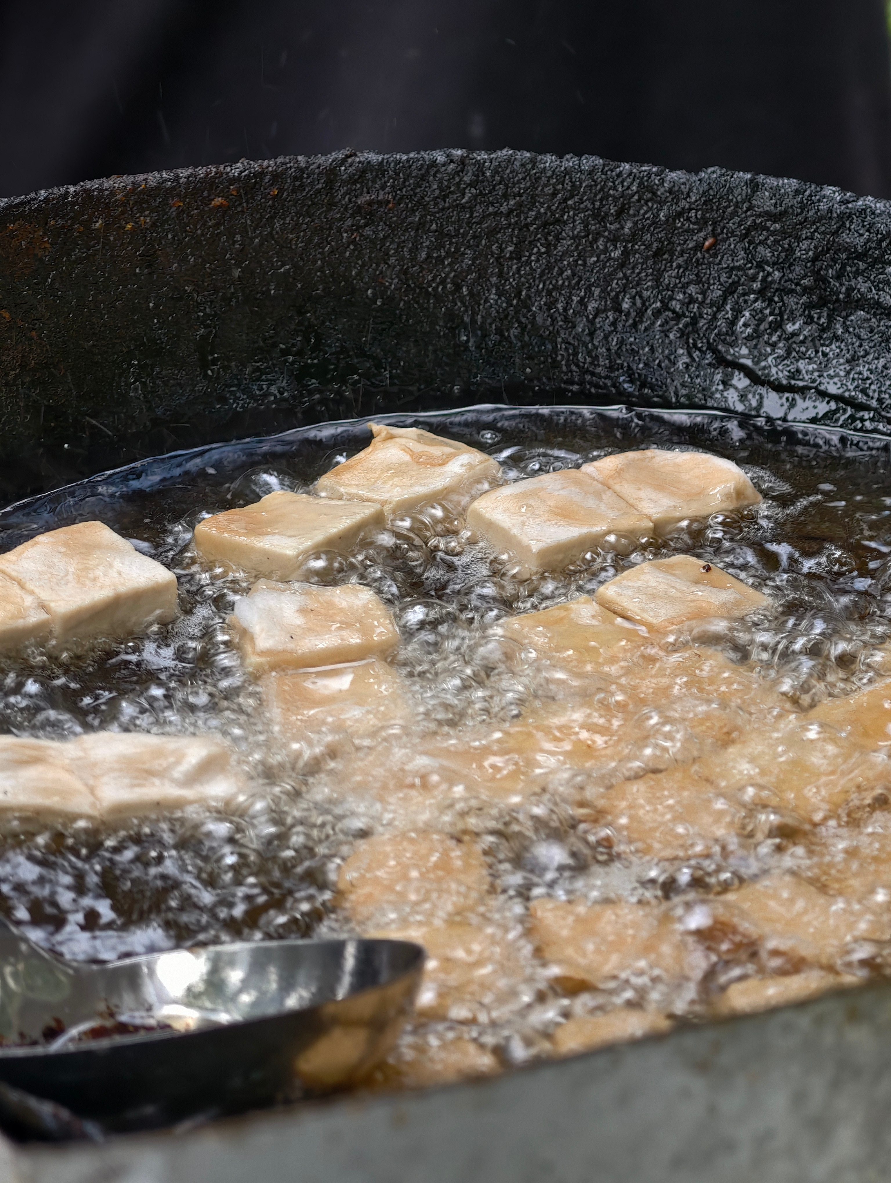 成都毛豆腐小吃，我记得安徽这个也挺出名的！有点好奇～这个毛霉菌在发酵过程
