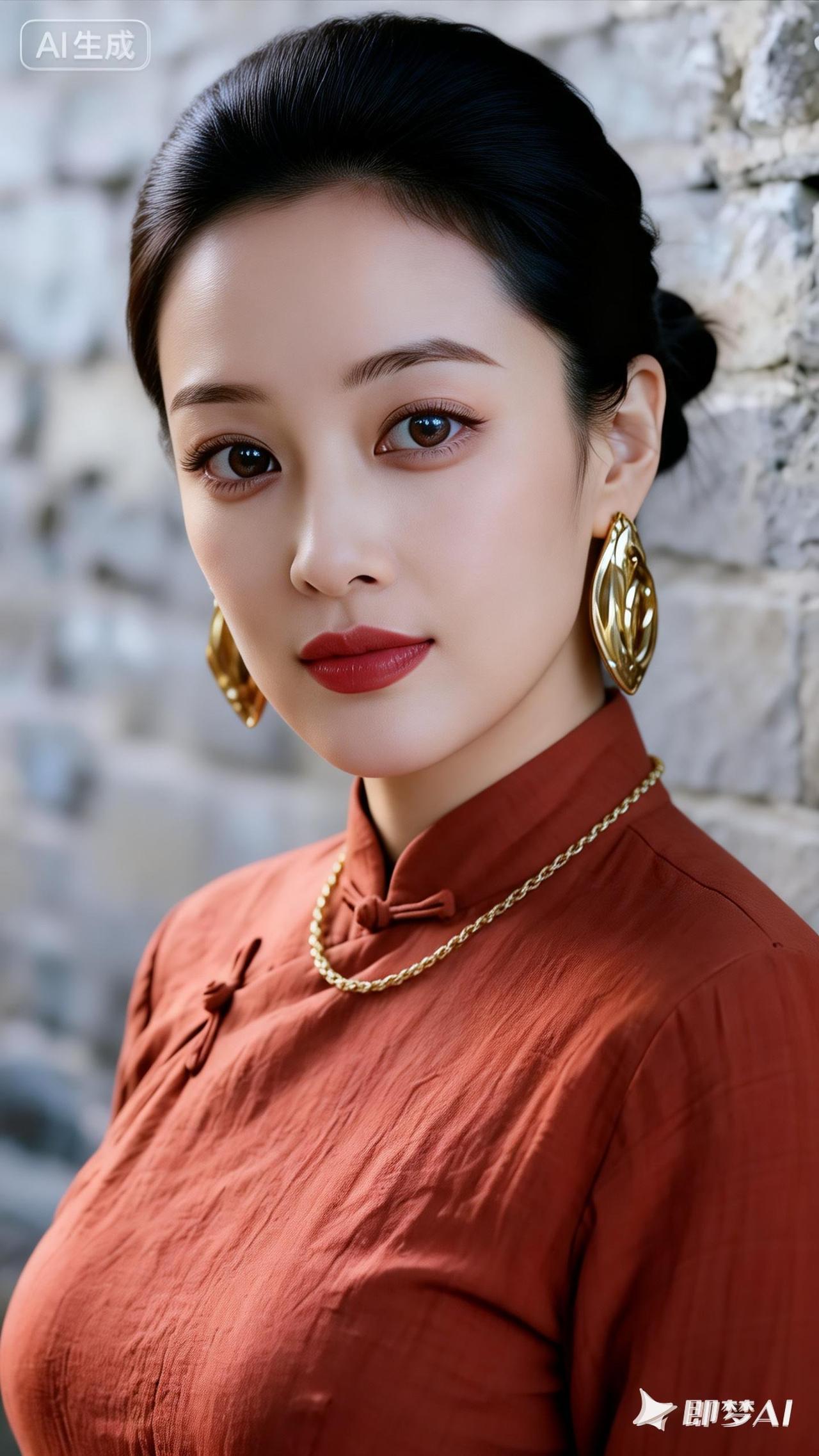 优雅红衣美人，复古风韵十足！