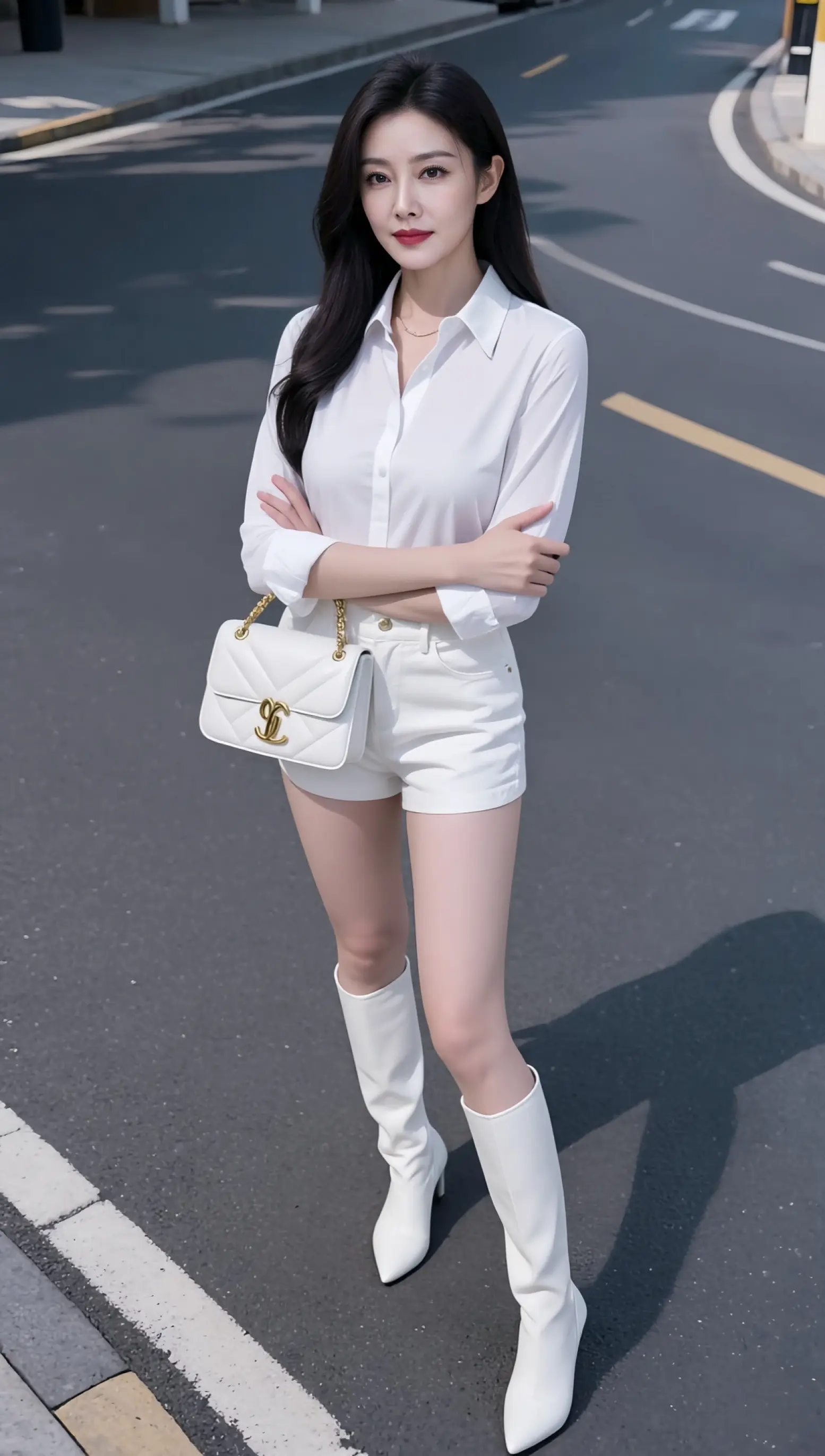 AI纯白街拍 ai创作