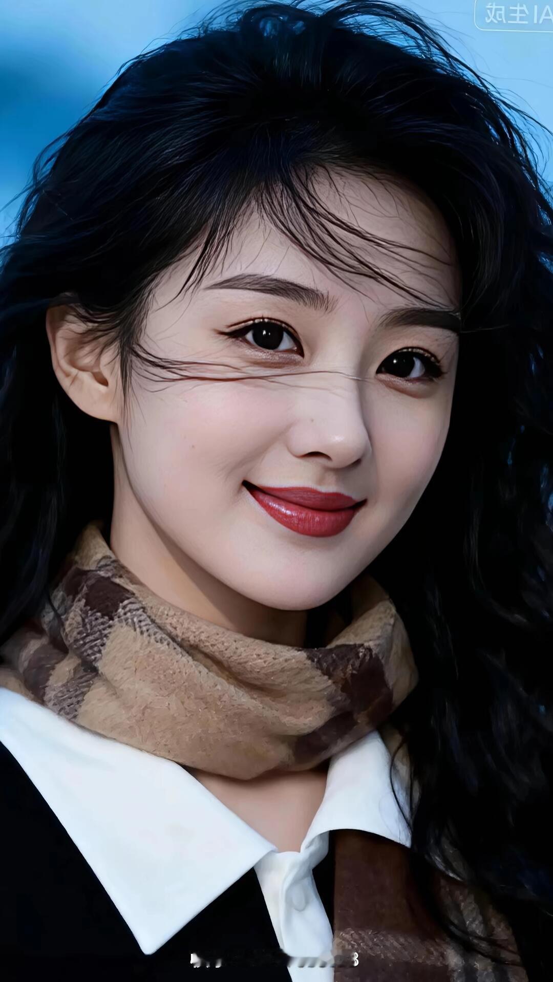 甜美笑容，温柔发丝，冬日暖阳下的迷人瞬间。