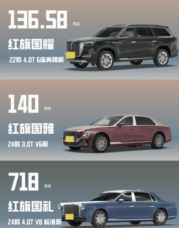 哥们，红旗这三款“国”字头的车，区别可太大了！红旗国礼：车长近6米，气场超强。
