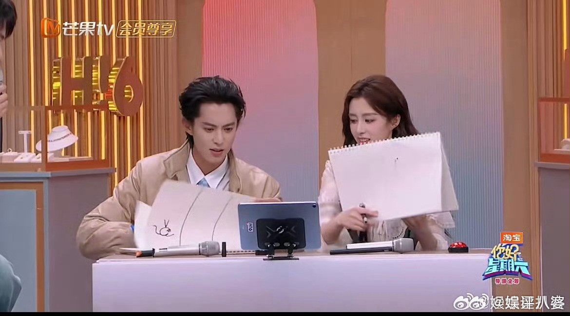 王鹤棣是灵魂画手吧本期你好星期六的快乐是王鹤棣给的!画画速度快到模糊，几笔下来全