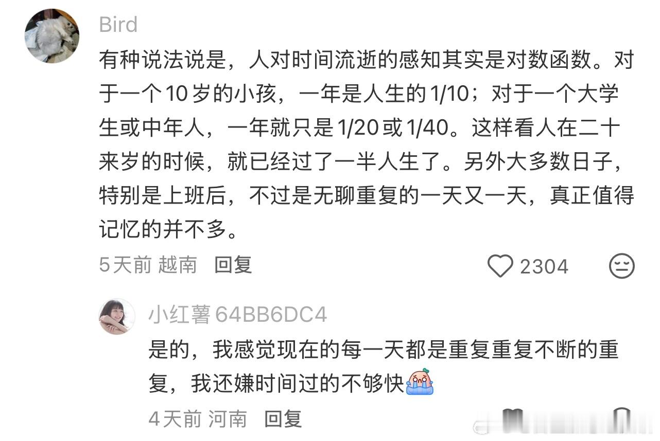 真的感觉年纪越大、时间过的越快