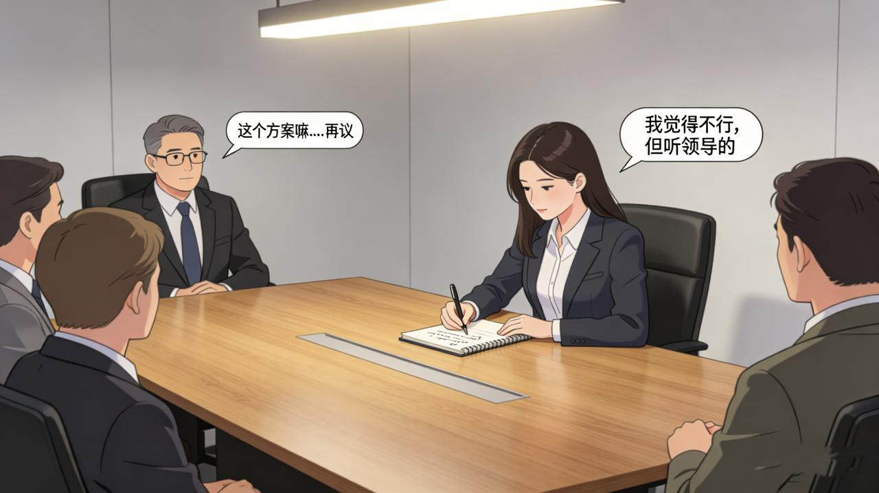 小刘是部门里最不起眼的行政专员，每次开会负责做会议记录。她有个习惯：不论谁发言