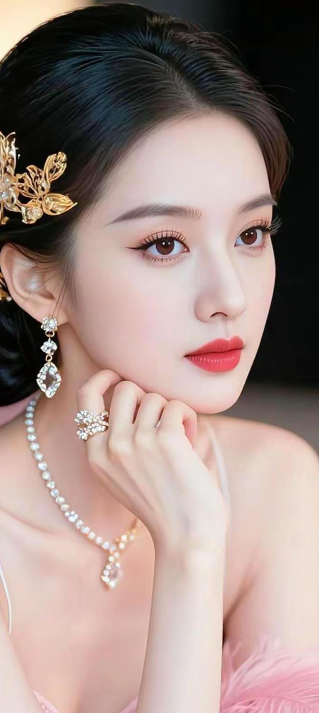 优雅红唇，闪耀珠宝，尽显东方古典美！