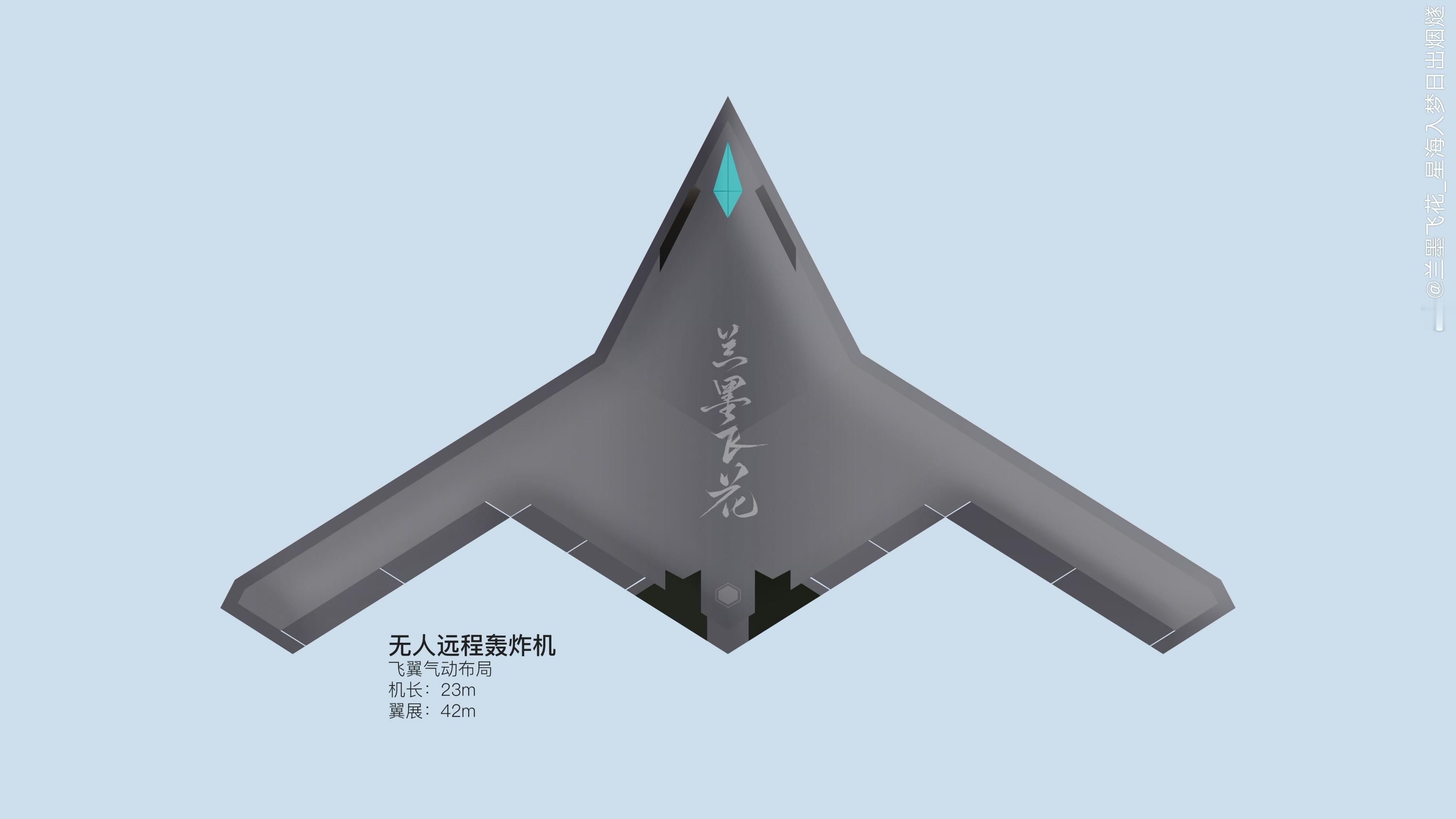 无人战略轰炸机和B-2、B-21对比图[墨镜]狭长的进气口模样跟论文中一样[并