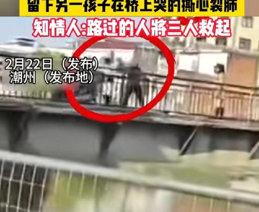 太可怕了！丈夫与妻子吵架，丈夫竟然直接把旁边的一个孩子从桥上扔进河里，妻子看到后