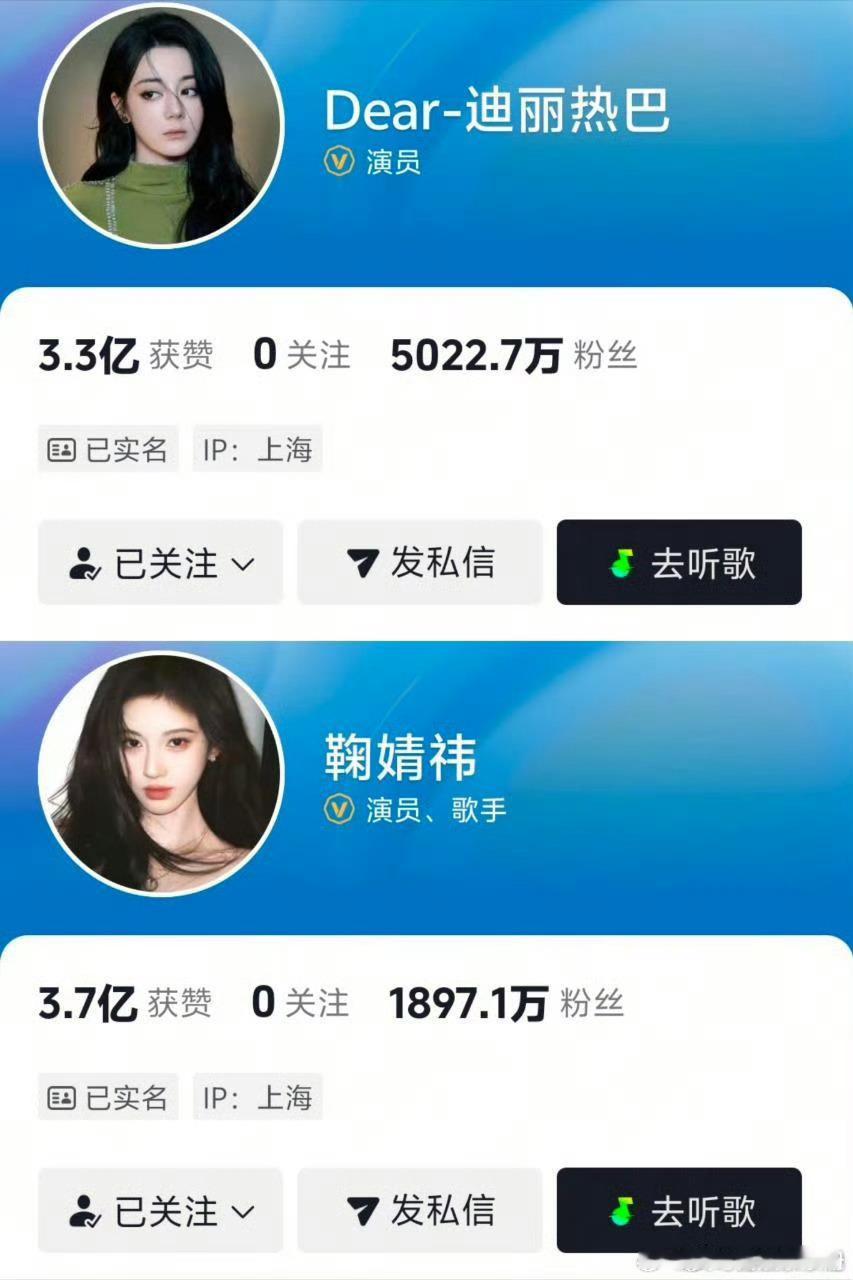 迪丽热巴鞠婧祎相关热度！谁是你心目中的女顶流？