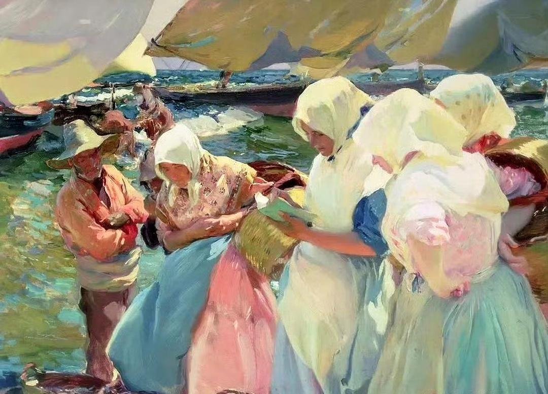 西班牙画家华金·索罗拉油画作品欣赏。他以捕捉地中海光线、海滨场景和生动的人物画而