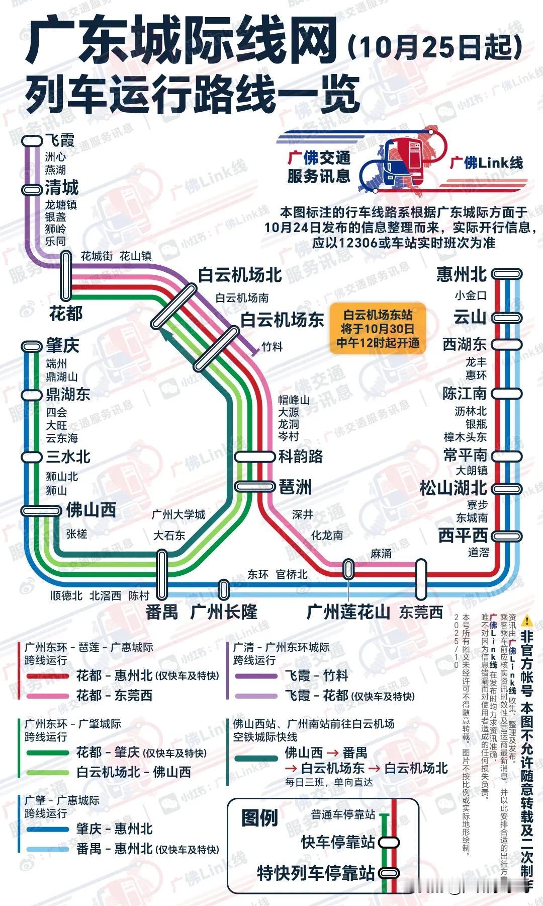 广州东环、琶莲城际开通不足一个月,广东城际根据客流表现调整运行图,突出白云机场枢