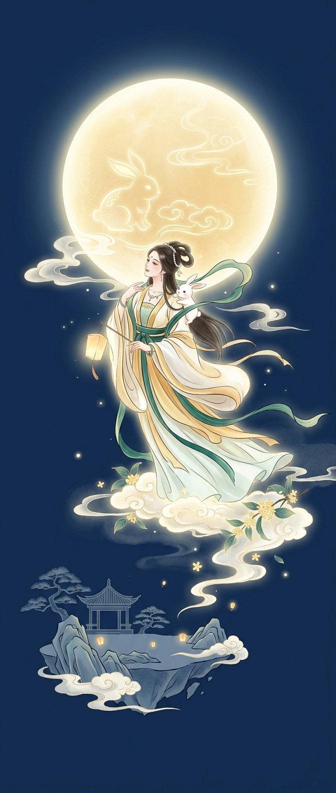 月满中秋阖家团圆红红火火中国中秋节海报素材壁纸～🏮🥮🌖