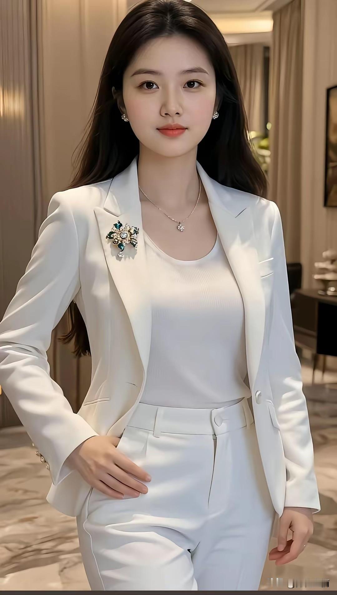 优雅白西装穿搭，尽显职场女性魅力！💄✨