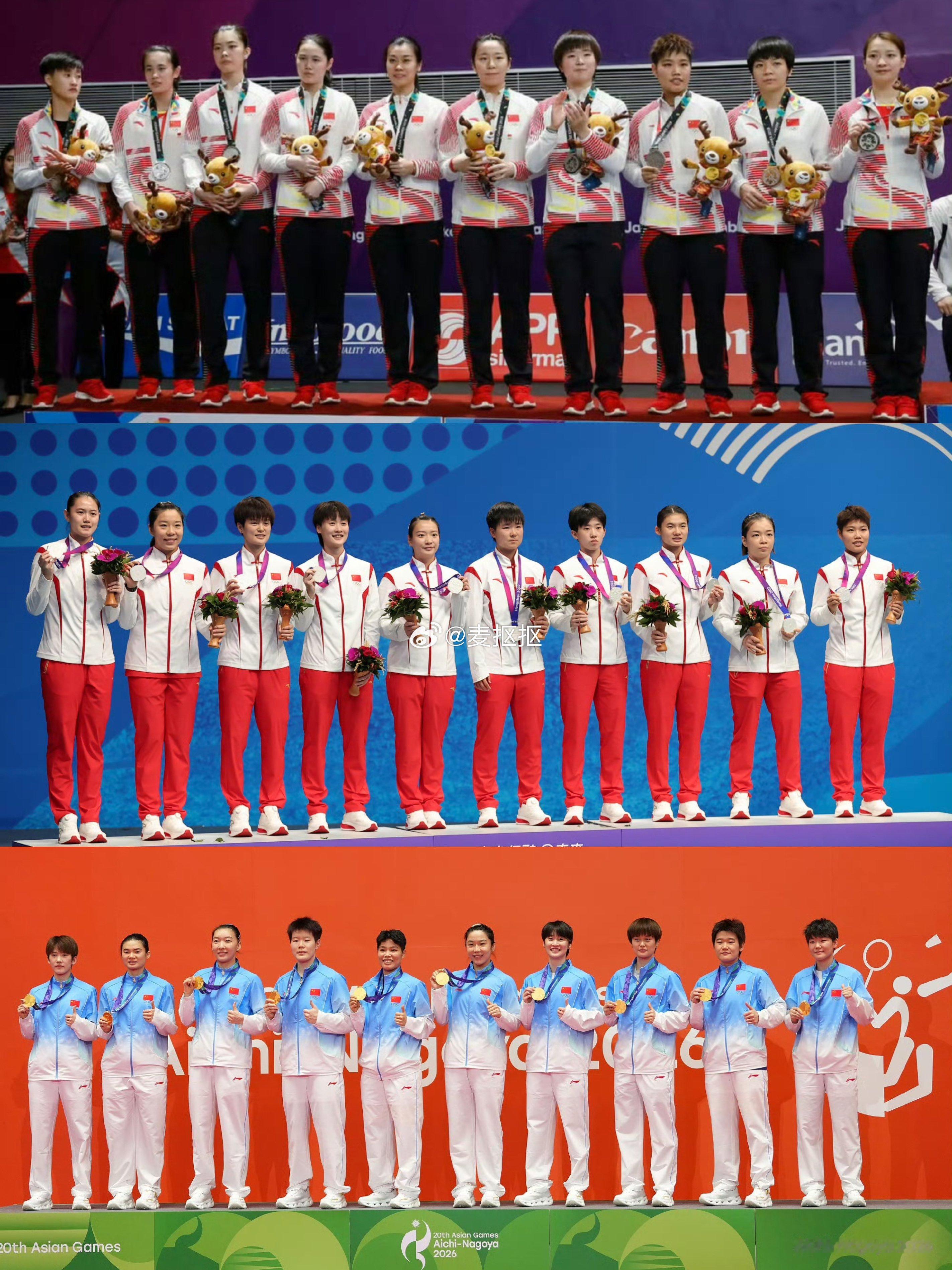 2018雅加达亚运会🇮🇩中国羽毛球女团，收获银牌。队员包含陈清晨、贾一凡、
