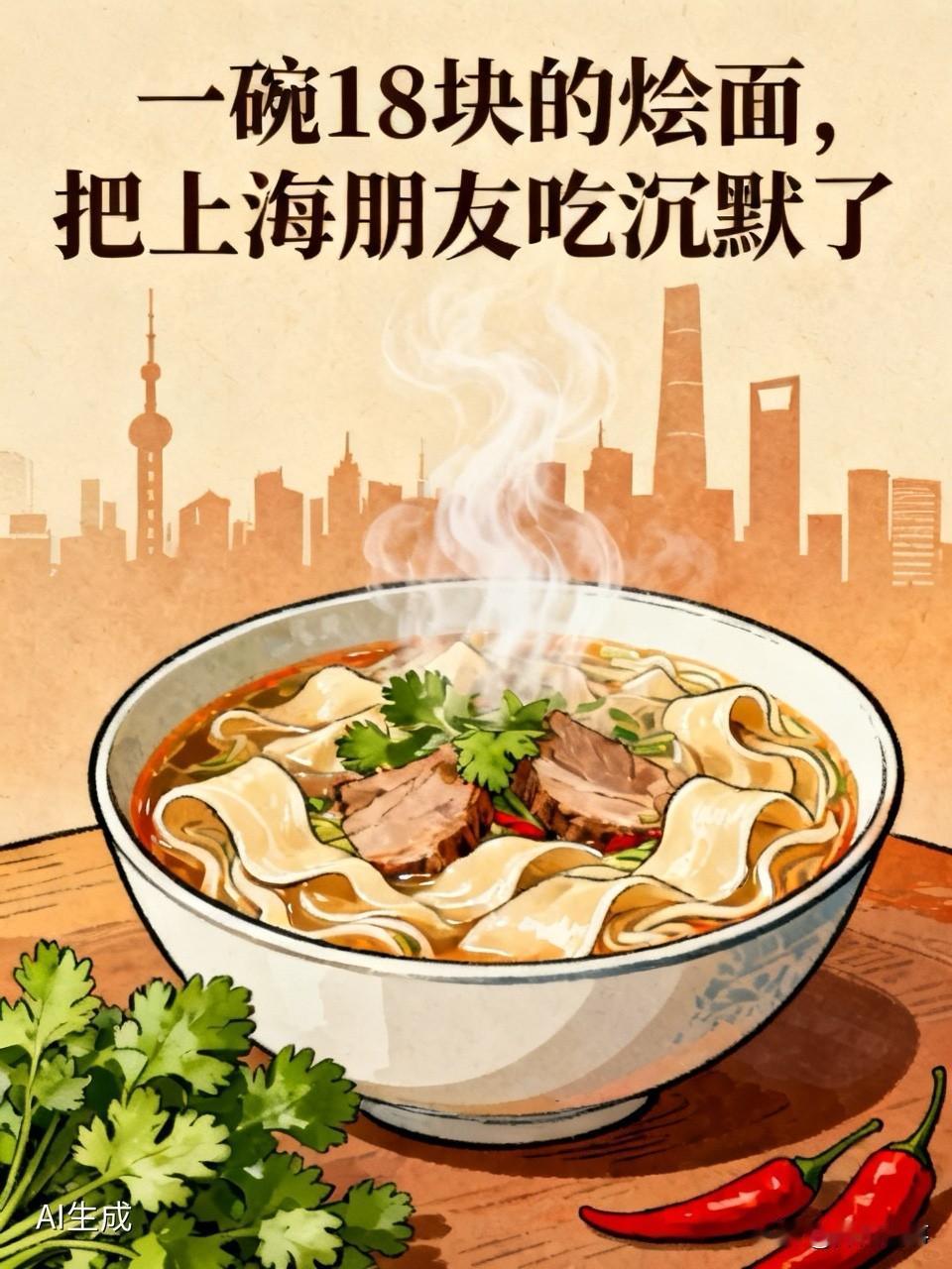 一碗18块的烩面，把上海朋友吃沉默了昨儿个上海一哥们来郑州出公差，我寻思尽个
