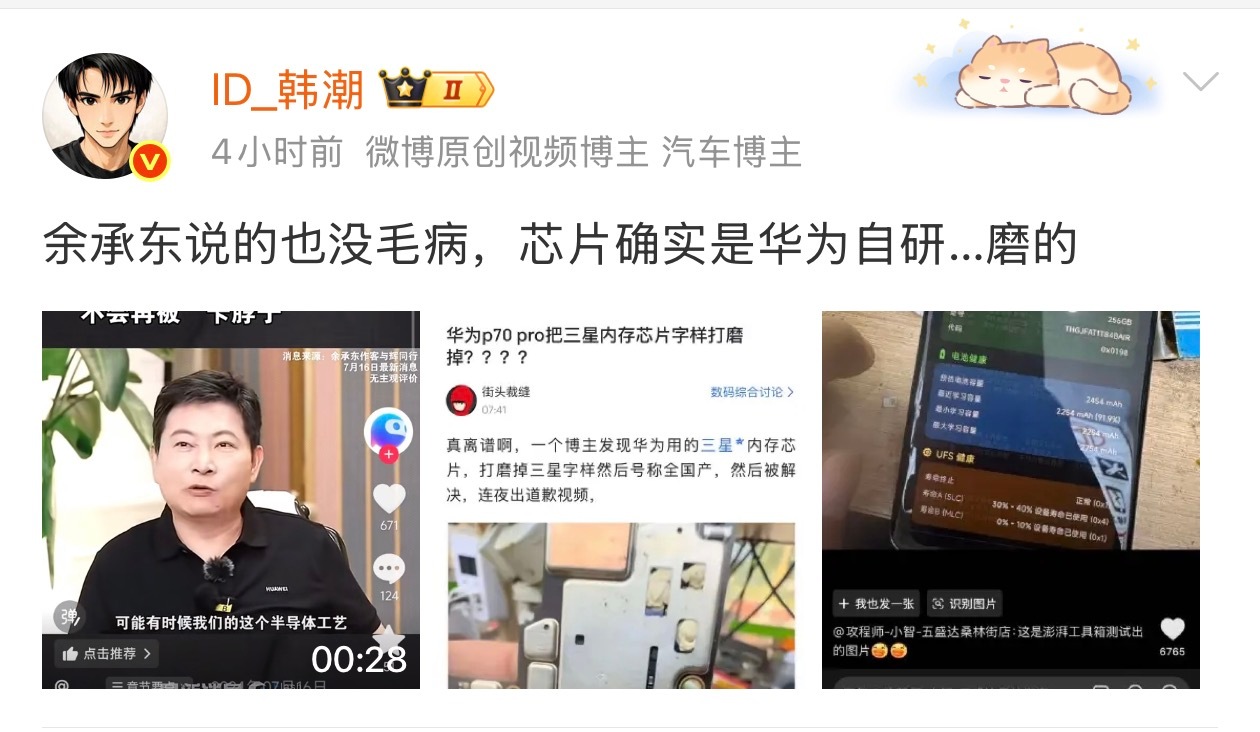华为从未在任何场合宣传过内存/闪存是自研的，自研的一直都是麒麟芯片。下次带节奏之