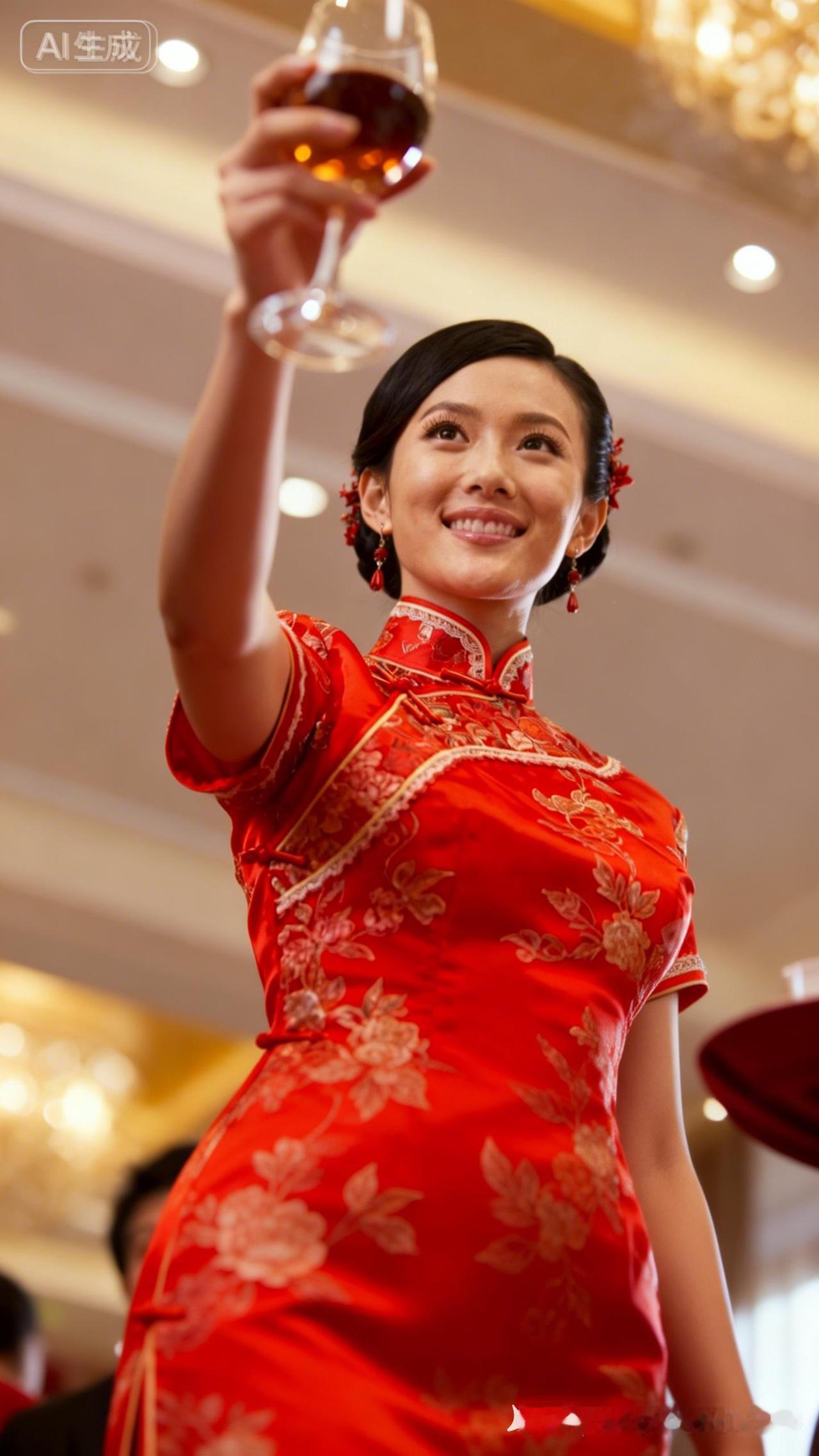 优雅旗袍，举杯共庆，幸福时刻定格！