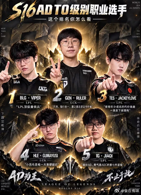 S16的AD选手排名，你认可吗？Viper第一、Ruler第二、JackeyLove第三！#Jack