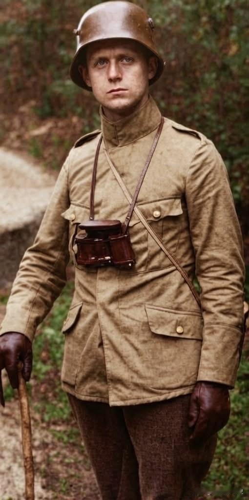 一战中的约阿希姆·里宾特洛甫。他曾服役于第12枪骑兵团，先后在东线、西线作战，并