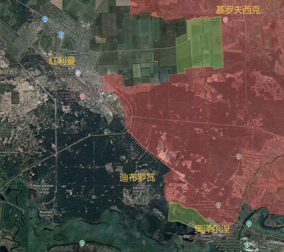 红利曼方向，俄军在基罗夫西克向西推进了一段。俄军虽然攻入红利曼市区，但是在短期