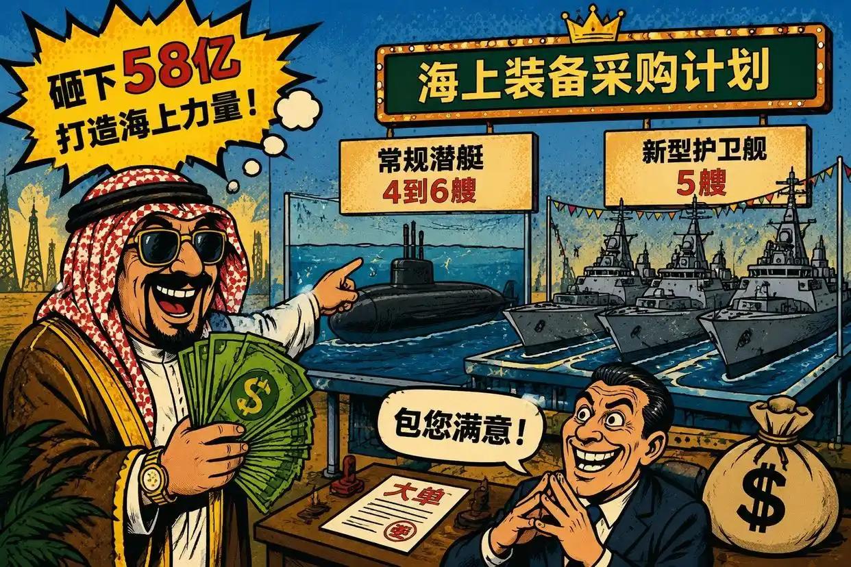 沙特军购大单来了：沙特打算掏出大约58亿美元，一口气买下4到6艘潜艇