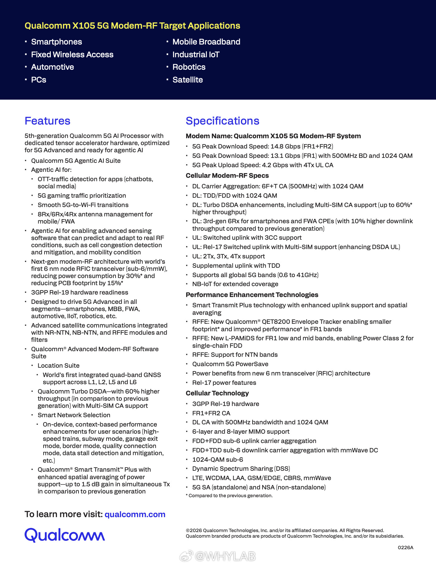 高通发布X1055GModem-RF，按照规律，这应该就是第六代骁龙8