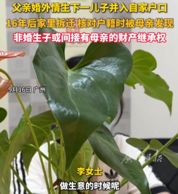 广州番禺，女子在整理户口本时，发现了父亲出轨的证据，父亲居然把16岁的私生子登记