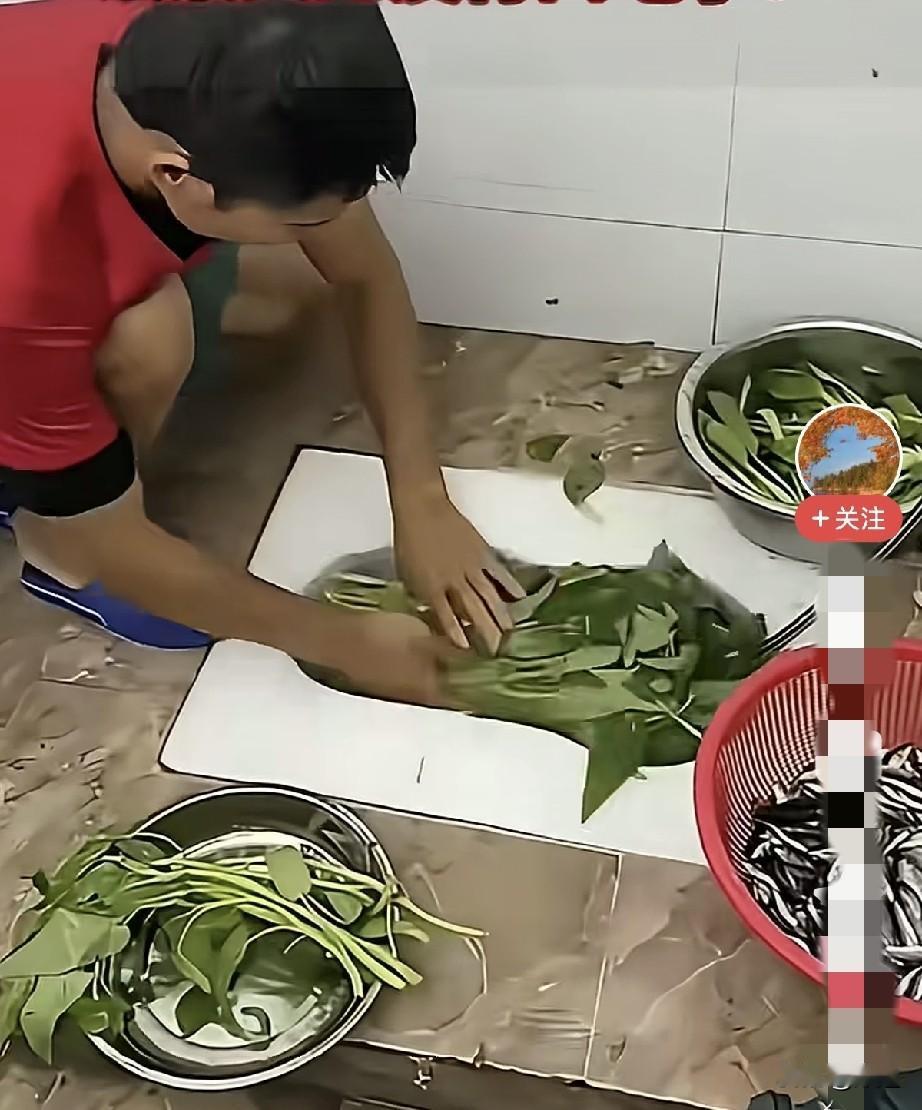 谁说饭店的青菜都不洗了？这不正在洗呢吗？