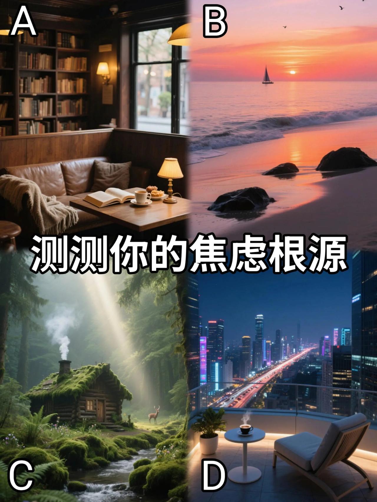 心理测试：压力大的时候你最想逃去哪里？？测测你的焦虑根源请大家理性看待，千