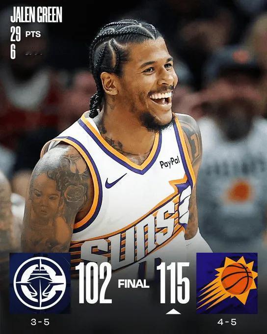 格林凤凰城首秀堪称完美！23分钟狂揽29分！效率极高，正负值恐怖的+30！