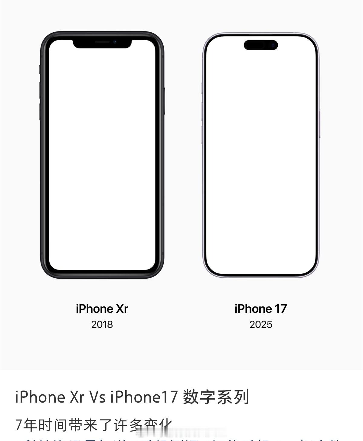 iPhoneXR到iPhone17的变化