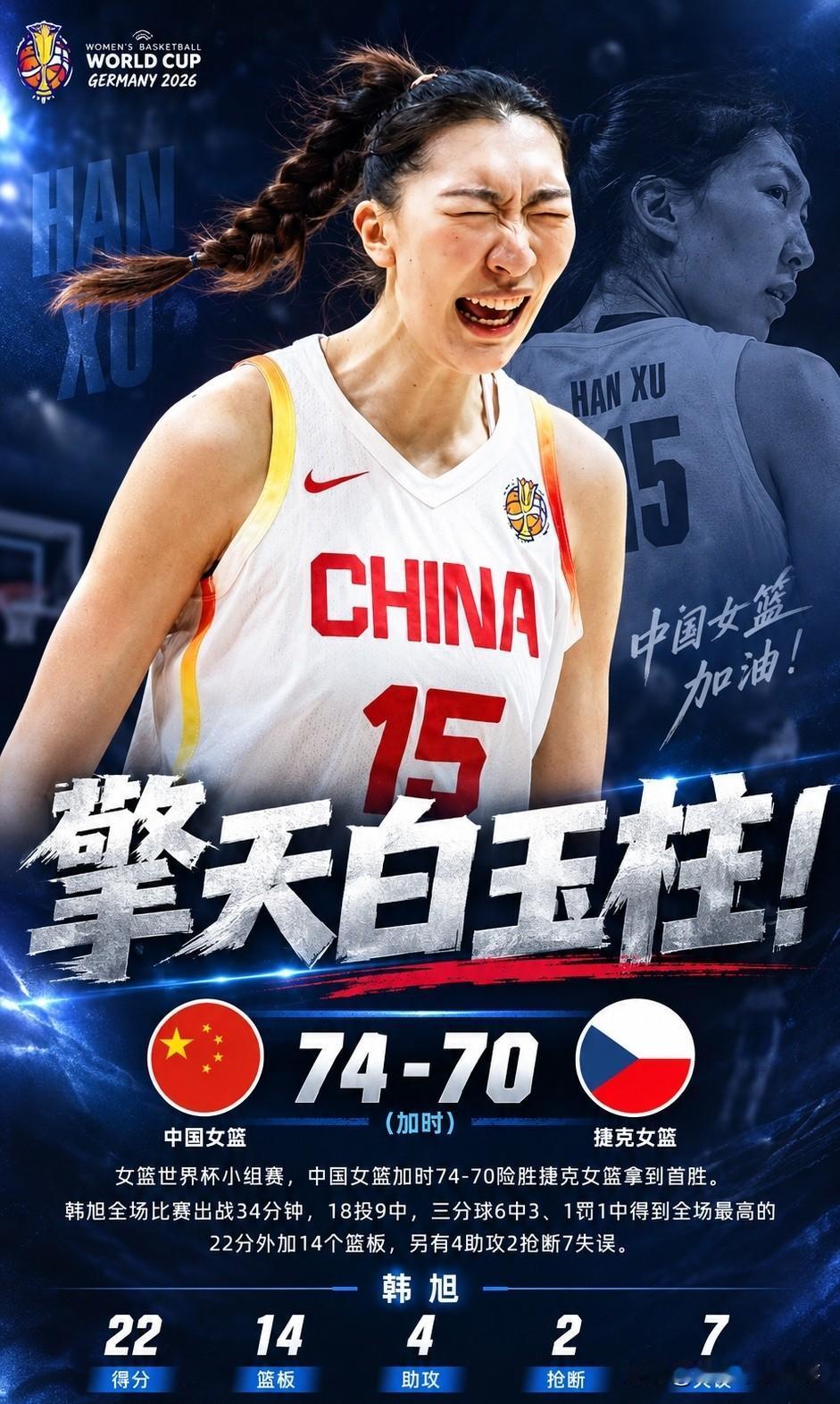 2026年女篮世界杯最新积分榜：中国女篮加时74：70力克捷克，多赛一场暂时登顶